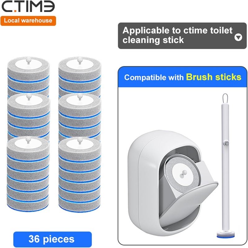 CTIME - 36 Replacement Toilet Brush Heads, Suitable for Bathrooms and Toilets - Image 2